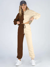 Color Block Sweatshirt & Sweatpants Set Sai Feel